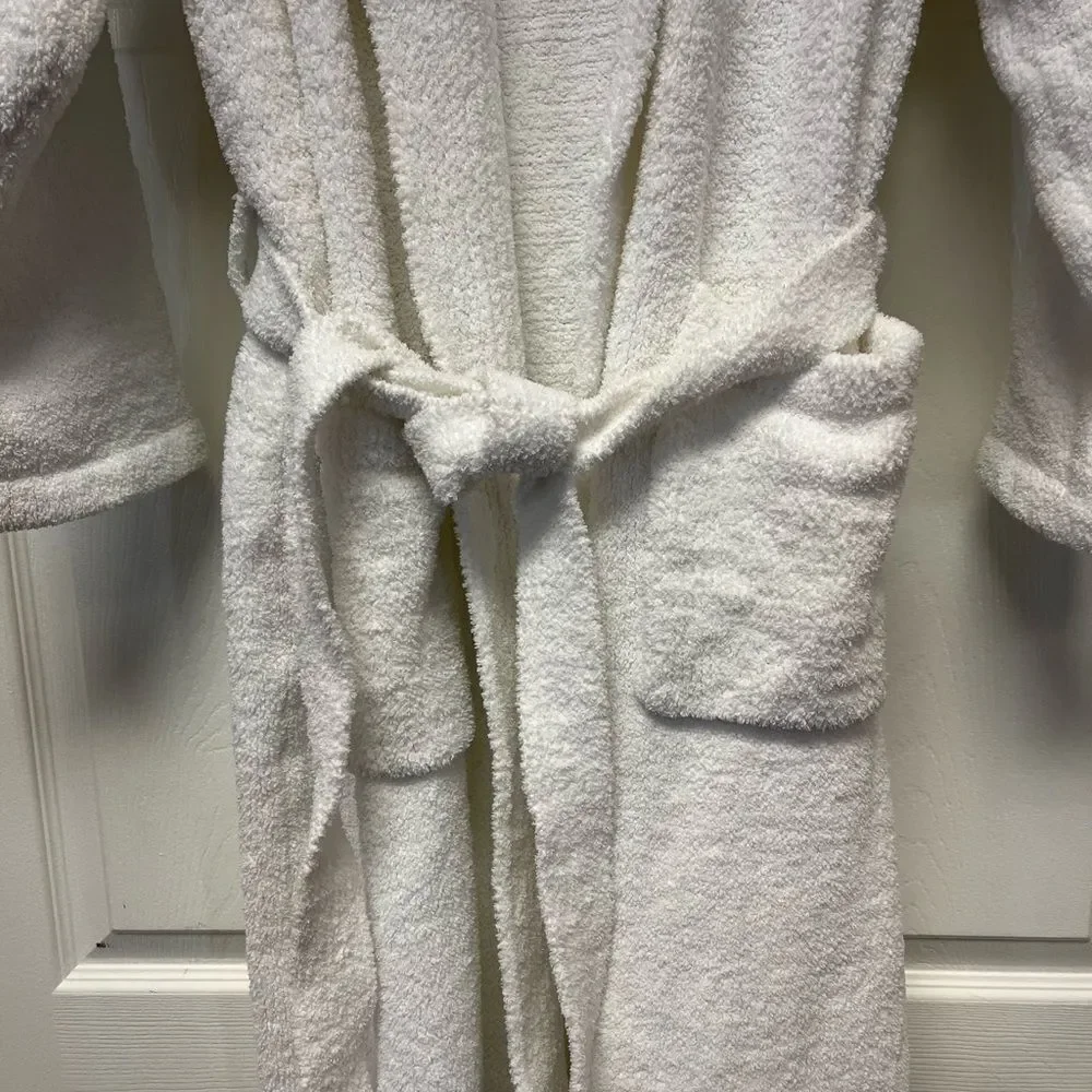 Nordstrom White Soft Cozy Belted Robe sz S EUC